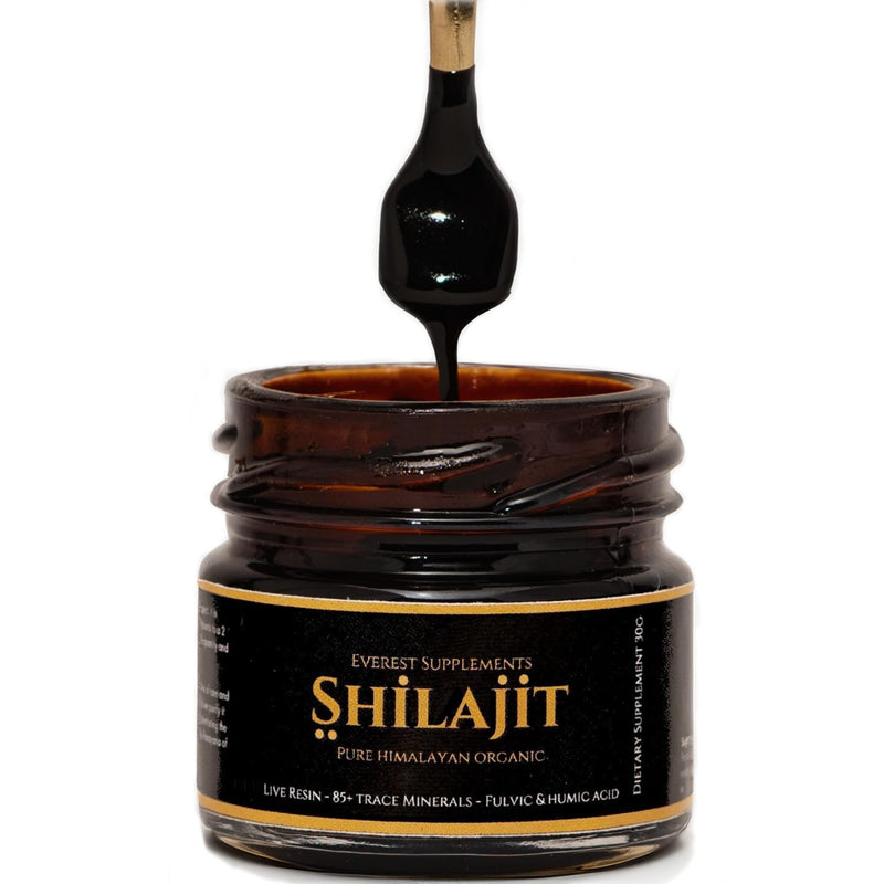 Pure Himalayan Organic Shilajit Resin - Gold Grade 500 mg Maximum Potency Natural Shilajit Resin with 85 Trace Minerals & Fulvic and Humic Acid for Energy Immune Support, 30 Grams 29.98 Grams - BeesActive Australia