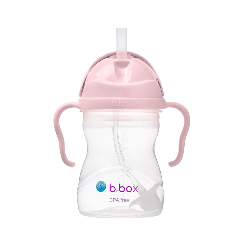 b.box Sippy Cup with Weighted Straw, Leak & Spill Proof, Easy Grip, BPA Free, Dishwasher Safe, Sip from Any Angle. Ideal for Babies 6m+ to Toddlers. (Blush, 8oz) Blush