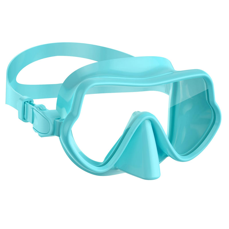 WSTOO Frameless Swim Goggles with Nose Cover for Adults, Panoramic Anti-Glare & Anti-Fog Tempered Glass Lenses, and Perfect Seal Food-Grade Silicone Skirt, Suitable for Snorkelling and Diving 1 Pack Lake Blue - BeesActive Australia