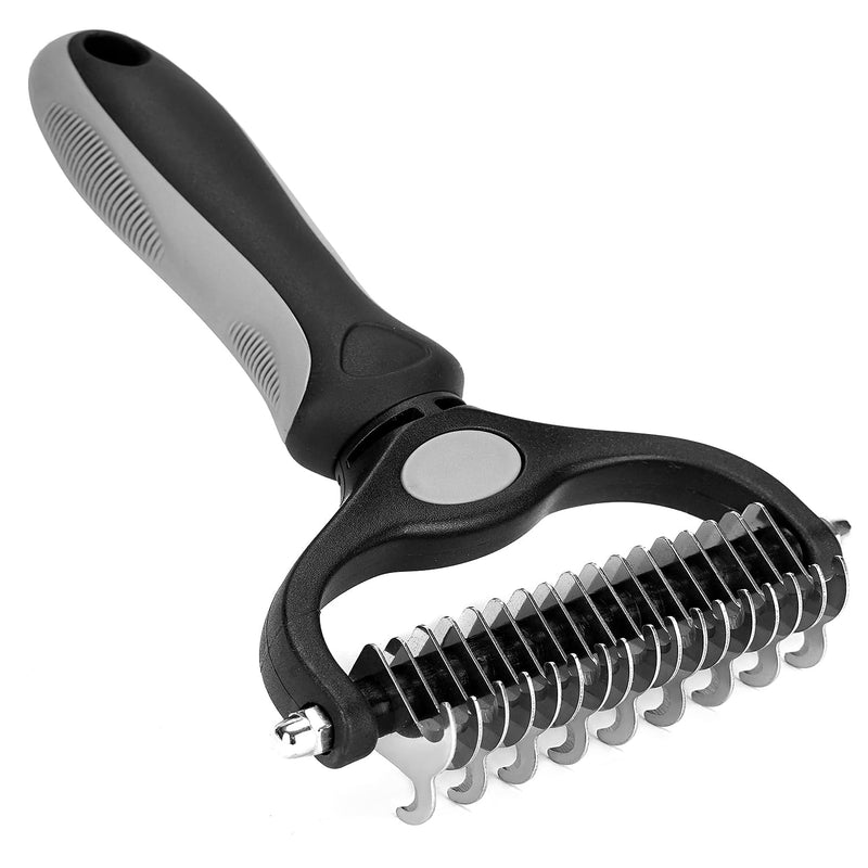 Deshedding Brush - Double-Sided Undercoat Rake for Dogs & Cats - Shedding Comb and Dematting Tool for Grooming, Extra Wide - BeesActive Australia