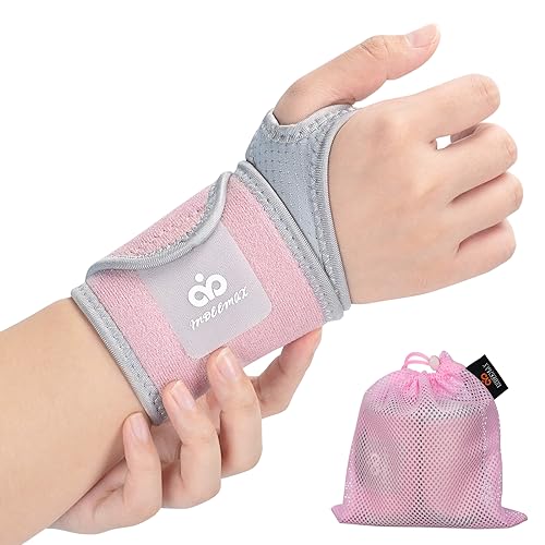 INDEEMAX Copper Carpal Tunnel Wrist Brace 2 Pack, Support for Pain Relief Pink