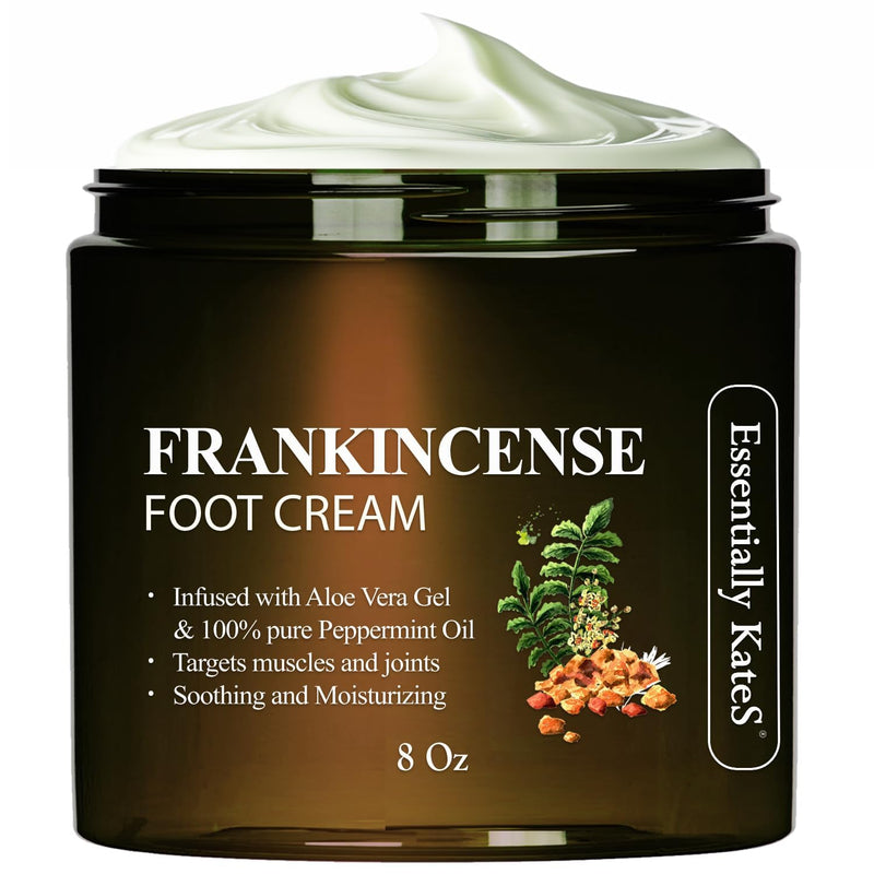 Essentially KateS Frankincense Oil Foot Cream 8 Fl Oz - Fight Soreness and Stiffness in Tired Feet - Footsole, Achilles, Footbridge, Ankle and Foothill Cream 8 Fl Oz (Pack of 1) - BeesActive Australia