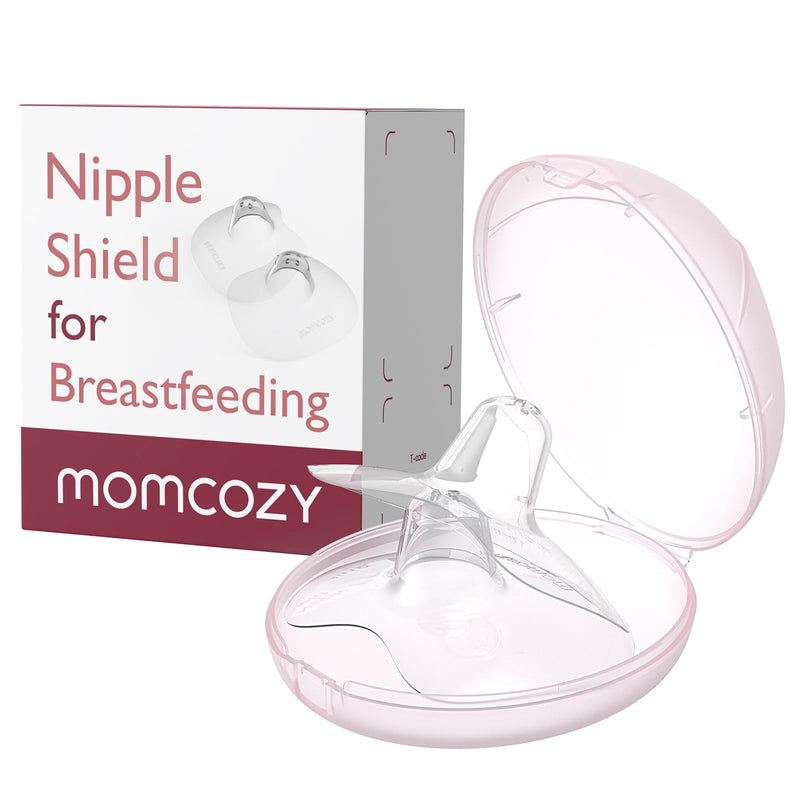 Momcozy Contact Nipple Shields, 100% Food-Grade Silicone for Breastfeeding Difficulties, Ultra-Thin & Super-Soft, Made Without BPA/BPS, Include Carry Case (24mm) 24mm - BeesActive Australia