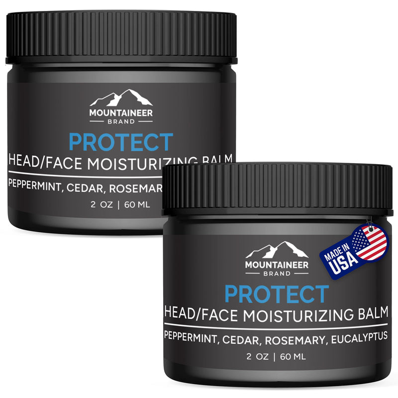 Mountaineer Brand Natural Moisturiser with Fresh & Natural Scent | Bald Head Care for Men | Non-Greasy Scalp and Face Balm | Made in West Virginia | Protect | 2 Pack | 2oz Step 4 - Moisturize (2 Pack) - BeesActive Australia