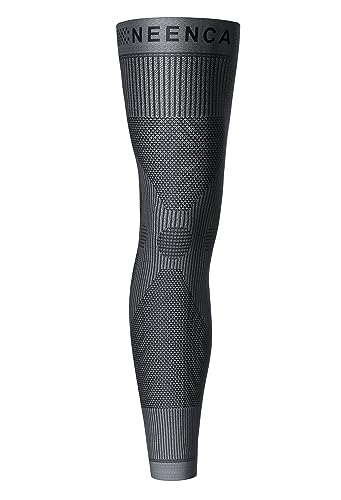 NEENCA Compression Leg Sleeve, Ultra-thin with Graphene Ions Infused Fabric Silver Gray - Single Medium
