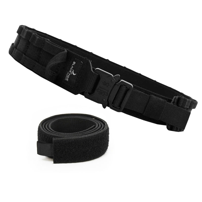 TACTICAL BATTLE BELT | Navy SEAL Designed, Tested & Guaranteed| Tactical & MOLLE Gear Black L (34.5-43")