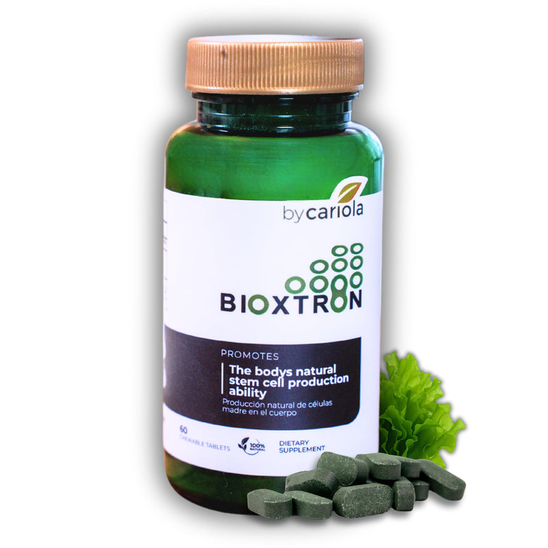 Bioxtron Natural Stem Cell Supplement Chewable Tablets - Spirulina, Chlorella, AFA - Supports Energy, Joint, Muscle, Immune Health - Stem Cell Regenerator - 60 Tablets (30 Servings) 60 Count (Pack of 1)