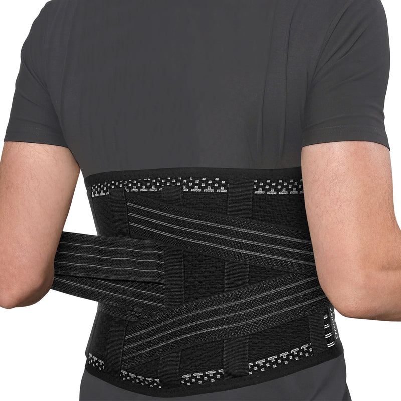 ORTONYX Back Brace for Lower Back Pain, Back Support Belt for Women & Men, Breathable Lower Back Brace with Lumbar Pad, Lower Back Pain Relief for Herniated Disc, Scoliosis, Sciatica/Black L-XXL L-XXL (40"-47.5") Black - BeesActive Australia