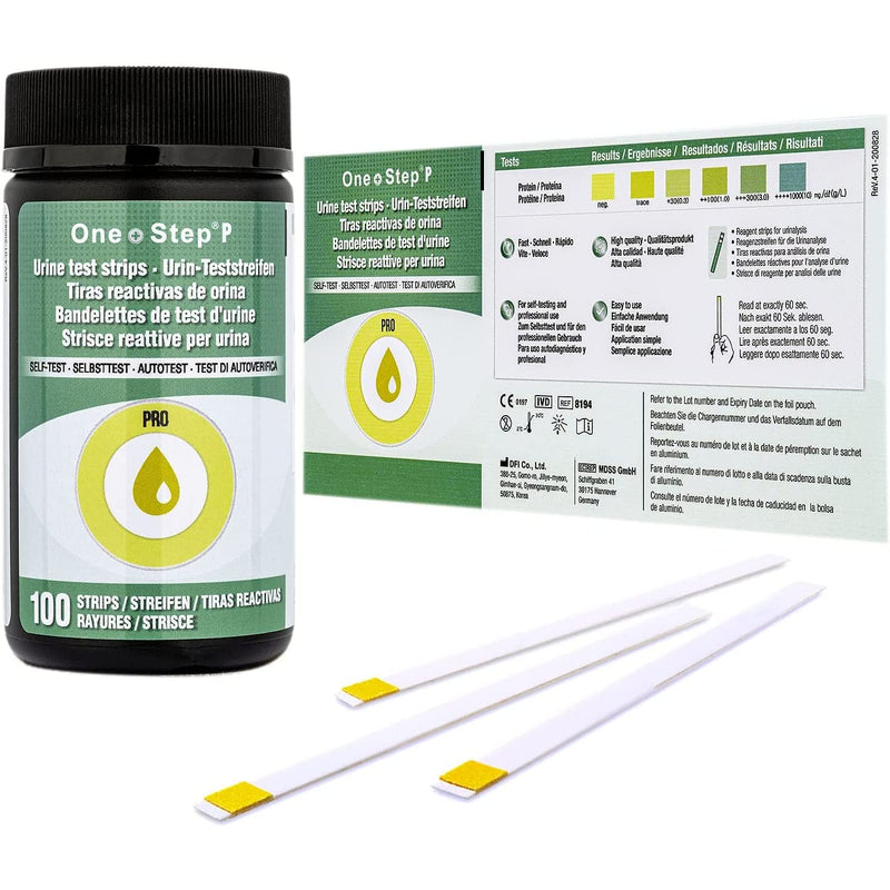 One Step Protein Urine Testing Kit, 100 Test Strips, Quick, Accurate Results, 60 Seconds, Home Urinalysis, Proteinuria Check - BeesActive Australia