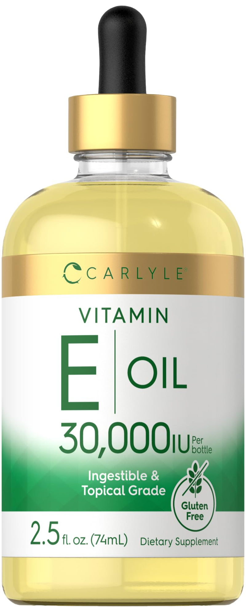 Carlyle Vitamin E Oil | 30,000 IU | 2.5 fl oz | Ingestible & Topical Grade | Moisturizing for Skin | Vegetarian, Non-GMO, Gluten Free Supplement - BeesActive Australia