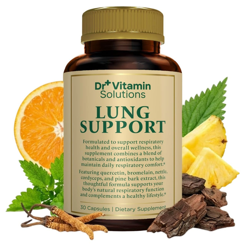 Lung Detox for Smokers, Mullein Leaf Extract, 10-in-1 Cleanse for Lungs | Respiratory Support for Breathing and Lung Health, Vitamin C, Butterbur, Quercetin - Non-GMO, Made in USA, 30 Vegan Capsules