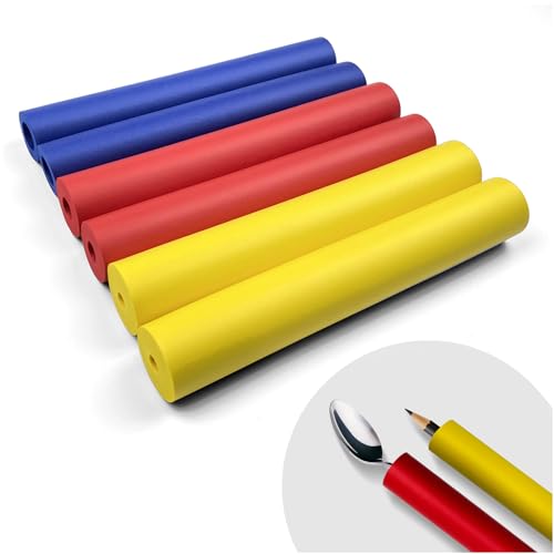 Foam Grip Tubing 6pcs Adaptive Utensils Grip Tubing, Built up Grip Aid for Utensils, Tools and Pens for Elderly, Disabled, Arthritic, Handicapped Pack of 6