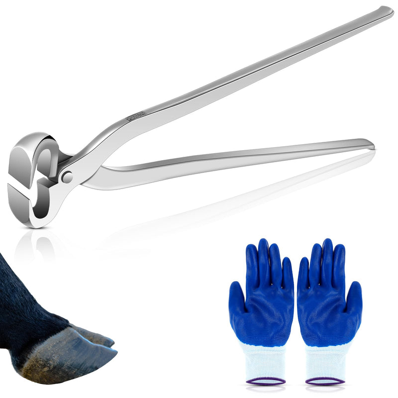 16 Inch Hoof Nippers Stainless Steel Farrier Tools Quality Hoof Trimmers with Gloves for Horse Goat Sheep Pigs Cattle Trimming Cutters Supplies Kit - BeesActive Australia