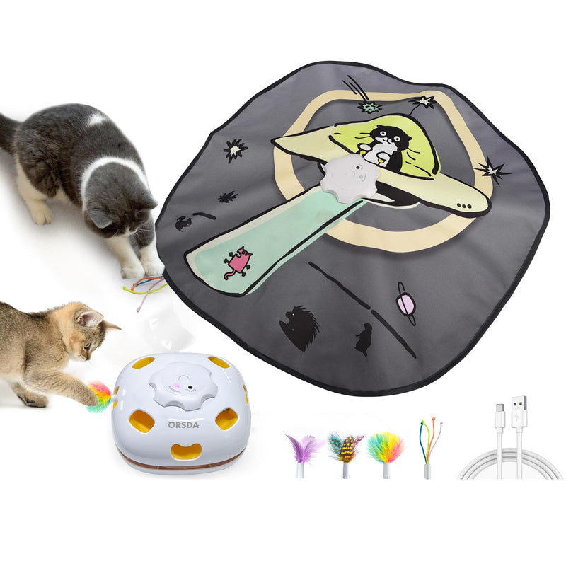 ORSDA Cat Toys, 4 in 1 Interactive Cat Toy Automatic Cat Toys for Indoor Cats Kitten Toys for Indoor Kittens, 8 Holes Mice Whack-A-Mole, Hide and Seek Smart Motion with 5PCS DIY Replacement Refills Space Cat - BeesActive Australia