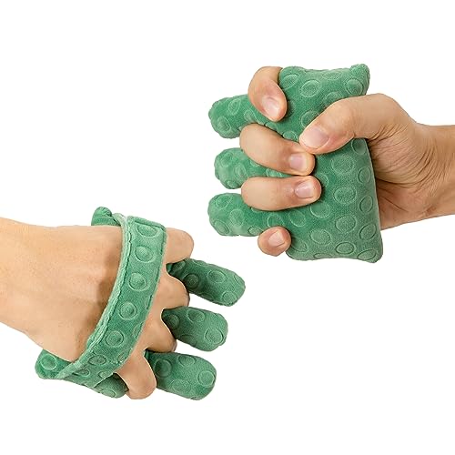 Adjustable Removable Finger Separator Protector Hand Contracture Cushion Padding Pillow Prevention Aid Training Tool With Fingers Hands Splints (Green) Green
