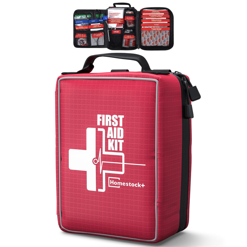[New Upgrade] Professional First Aid Kits First Aid Trauma Kit with Labelled Compartments Molle System for Home Car, Hiking, Backpacking, Camping, Traveling, and Cycling - BeesActive Australia