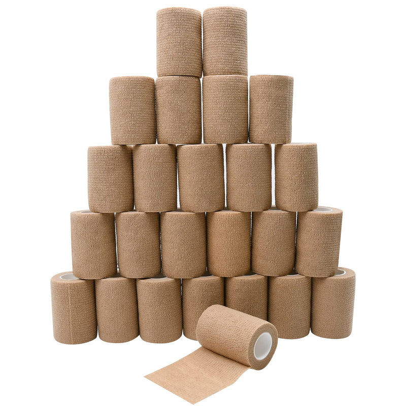 6pcs 2in Self Adhesive Bandage Wraps, Vet Wraps, 12 Colors to Choose, 5 Yard Self Adherent Wraps for Sports, Wrist, Ankle and Swelling 24pcs Skin Color 3 Inch - BeesActive Australia
