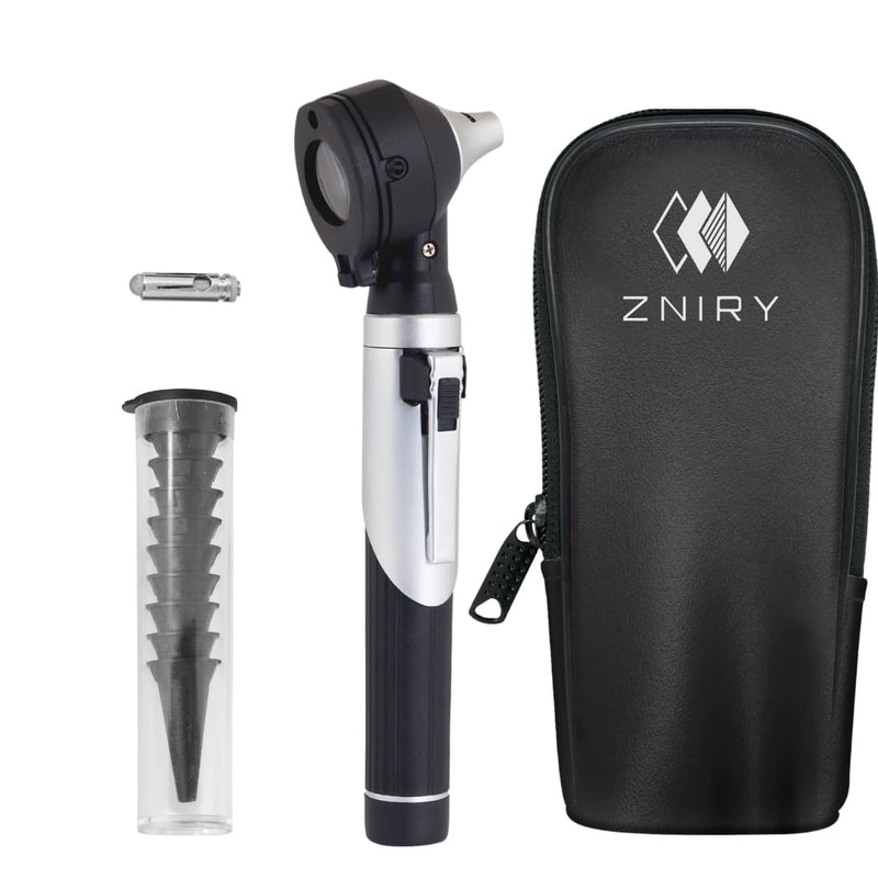 Fiber Optic Mini Otoscope - Ear Scope with Light for Infection Detection, Wax Removal, and at-Home ENT Exams (Black Color) - BeesActive Australia
