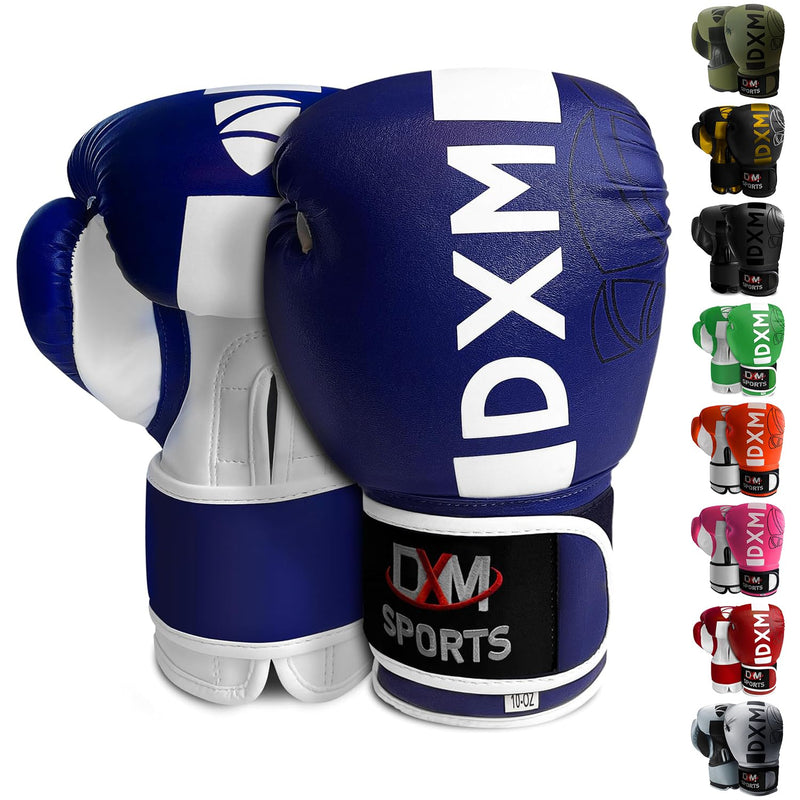 Boxing Gloves for Men & Women, Boxing Training Gloves, Kickboxing Gloves, Sparring Gloves, Heavy Bag Workout Gloves for Boxing, Kickboxing, Muay Thai, MMA 14 oz Blue & White
