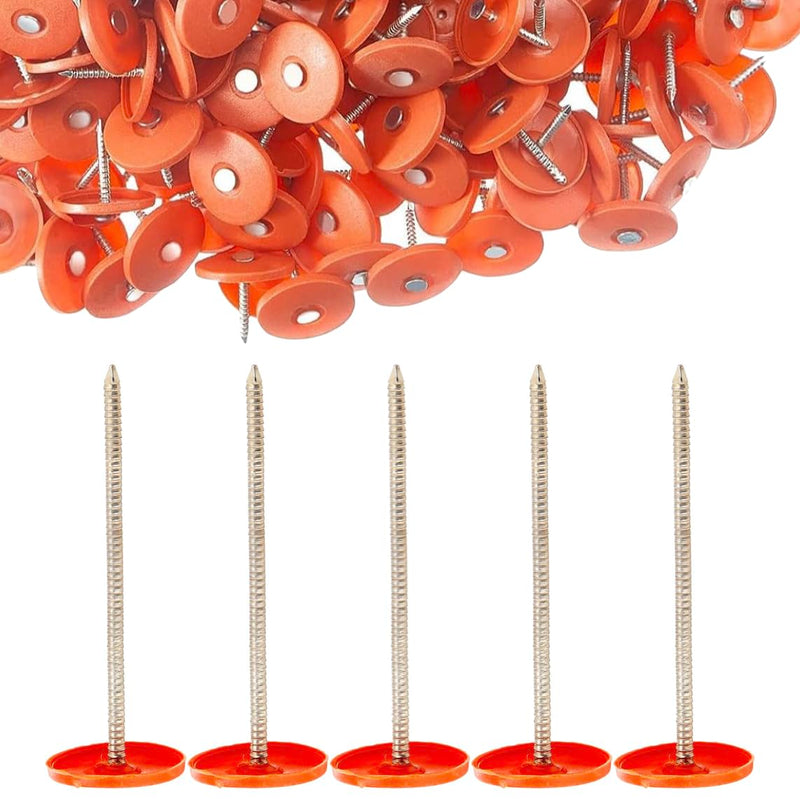 50 Pack - 3 Inch - Round Plastic Cap Nail Roofing Nails Galvanized Tar Paper Nails for House Wrap Fastening Foam Board Roofing Felt Insulation Film (50) 50 - BeesActive Australia