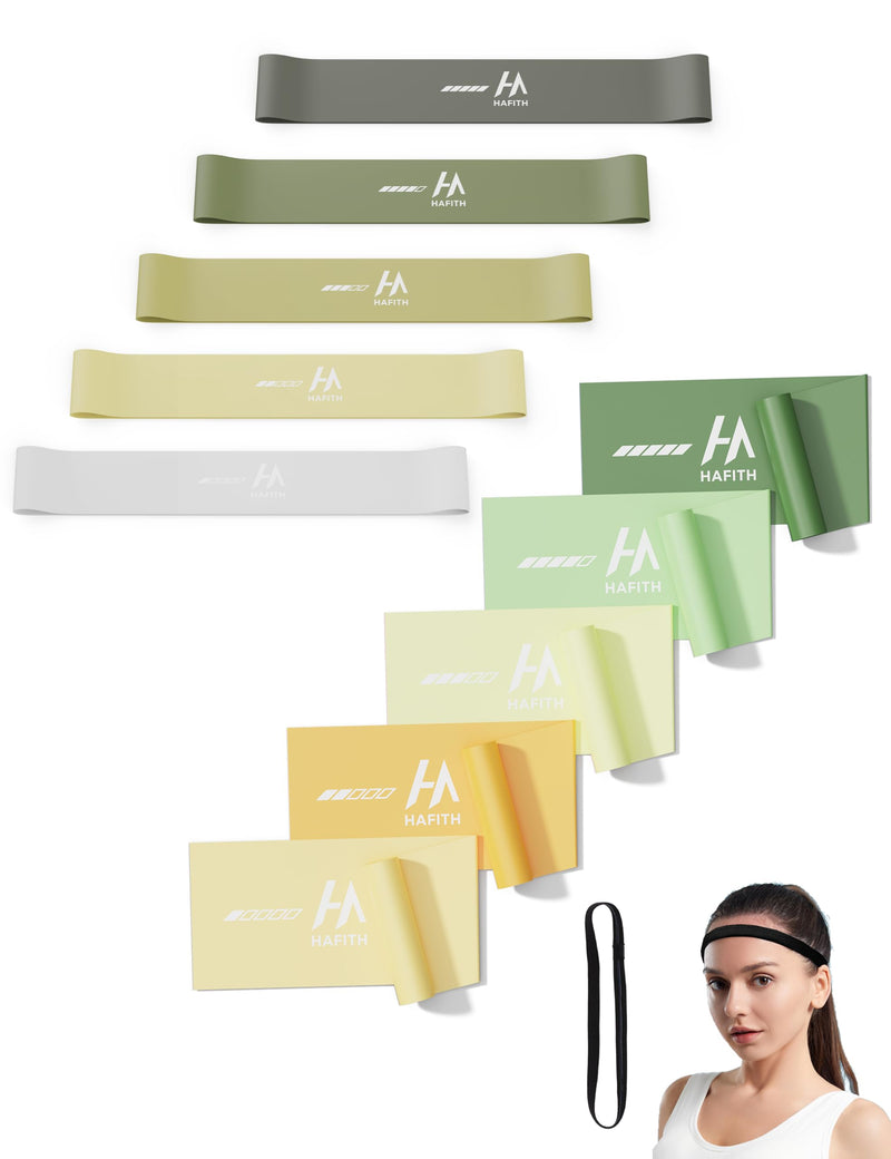 Fabric Resistance Bands for Women – 5 Level Exercise Bands Resistance Set, Resistance Bands for Working Out with Handles, Workout Bands Resistance for Women, Yoga, Pilates, Glutes, Legs,Vigor Yellow Green-2Pack