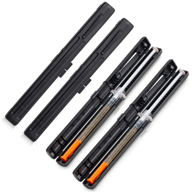 Portable Travel Insulin Case for Prefilled Syringe, Discrete Syringe Holders for Diabetes (Black | 2 Pack) Black