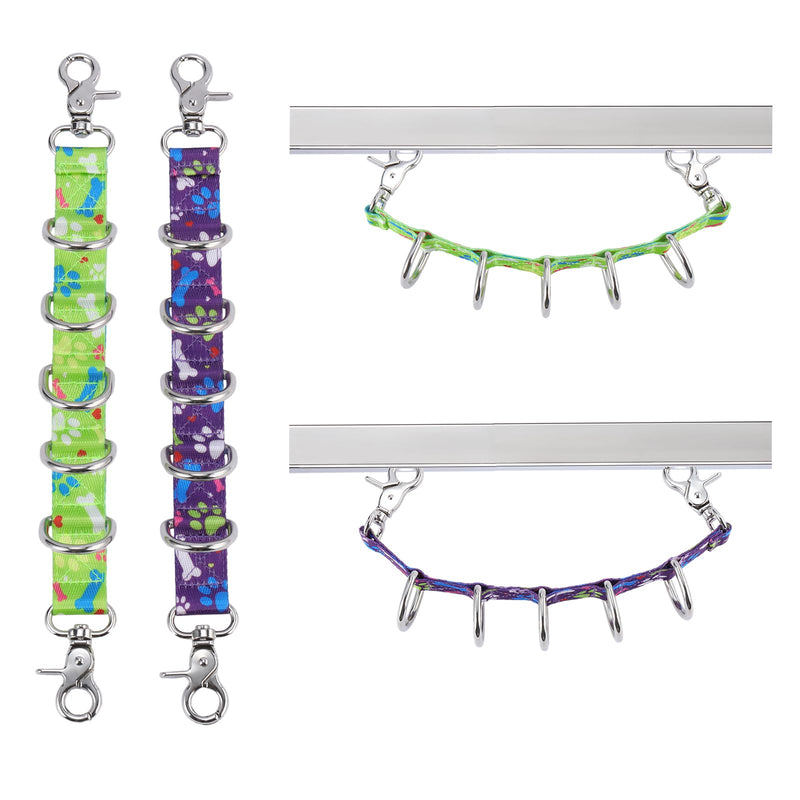 Pet Dog Grooming Loops Extender Dog Grooming Arm Extension Hook Double Snap Hooks Extender for Pet Grooming Dog Grooming Supplies (2 Pack) Pattern-1 - BeesActive Australia