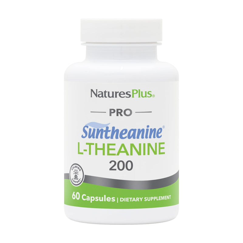 NaturesPlus PRO Suntheanine L-Theanine - 60 Capsules - Supports Calm Alertness, Healthy Relaxation & Improved Rest - Non-GMO, Vegan & Gluten Free - 60 Servings