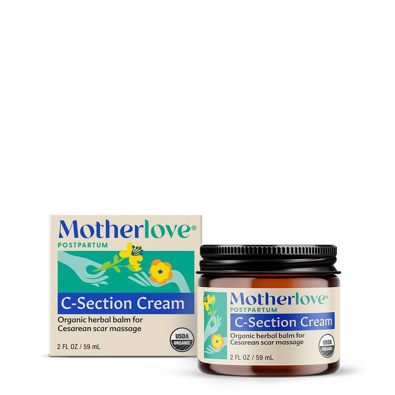 Motherlove C-Section Cream (2 oz) Organic Herbal Balm for Cesarean Scar Massage 2 Fl Oz (Pack of 1) - BeesActive Australia