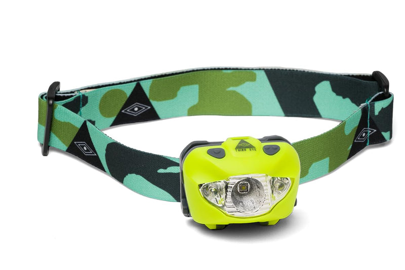 Third Eye Headlamps - Powerful and Stylish Camping LED Headlamp Flashlight - 168 Lumens, Red and White Light, Adjustable Tilt, Multiple Brightness Modes - Lightweight, Durable (Cammo - Yel) Cammo - Yellow Lamp
