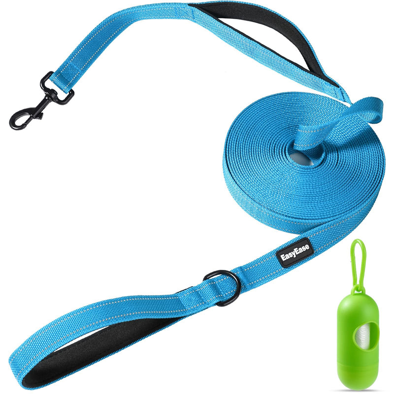 10FT Long Dog Leash with 2 Comfortable Soft Padded Handles Blue Reflective Heavy Duty Pet Dog Training and Walking Leashes Durable Dog Training Lead & Traffic Handle for Large Medium and Small Dogs 10FT - BeesActive Australia