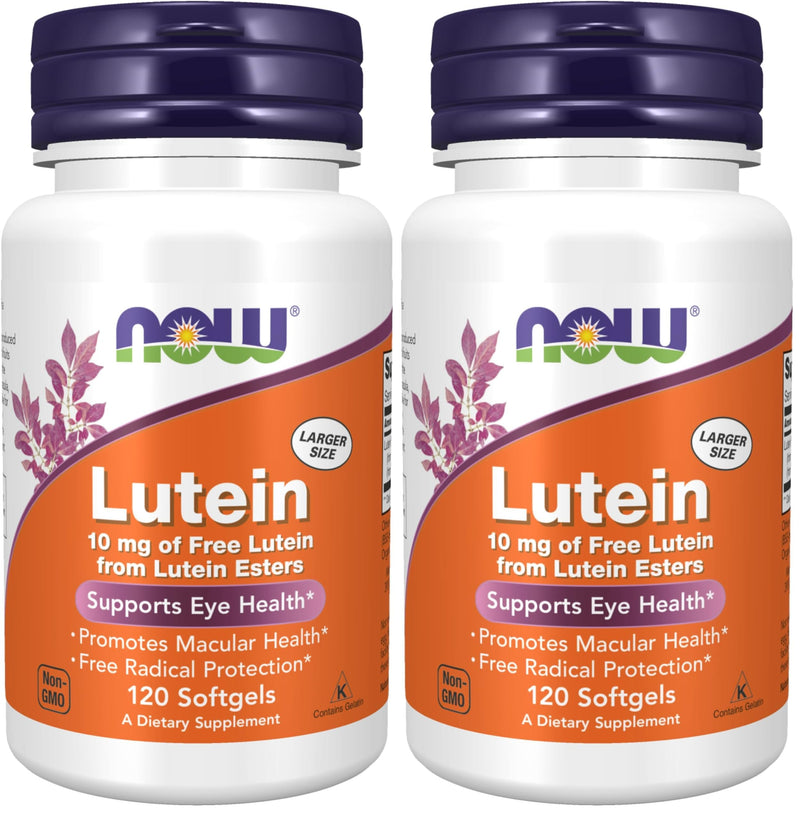 NOW Foods Lutein 10 mg Softgels, 120 (Pack of 2) 1 Count (Pack of 2)