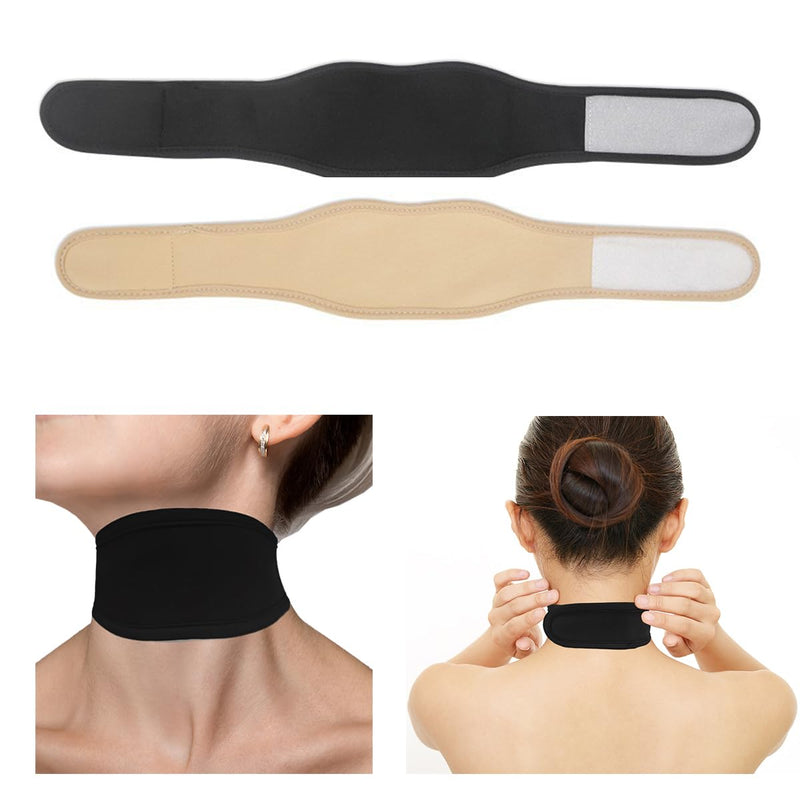 2 Pcs Trach Covers for Tracheostomy Tube Holder Adjustable Tracheostomy Supplies Dust- Proof Shield Neck Trach Cover Band Reusable Tracheostomy Care Kits for Men and Women (Black Beige) - BeesActive Australia