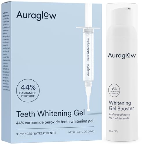Auraglow 35% Teeth Whitening Gel & Whitening Gel Toothpaste Booster