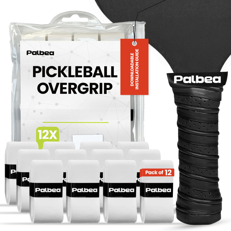 Pickleball OverGrip Tape - Pack of 3/6/12/22/60 - Extra Tacky White Pickleball Grip Tape - High Sweat Absorption & Non-Slip Soft Touch. Accessories Designed to Enhance Your Pickleball Paddle Grip Tape 12-Pack White - BeesActive Australia