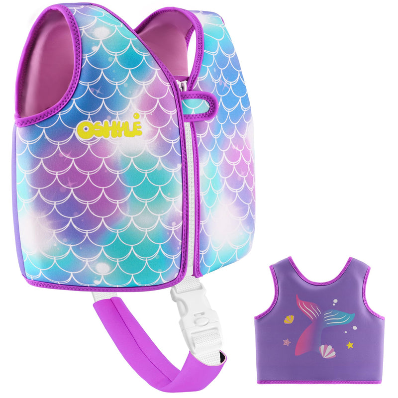 Kids Swim Vest with Crotch Strap - Neoprene Swim Trainer Vest for Toddlers 1-9 Years, Boys & Girls Swim Trainer with Adjustable Straps Purple S(1-3)