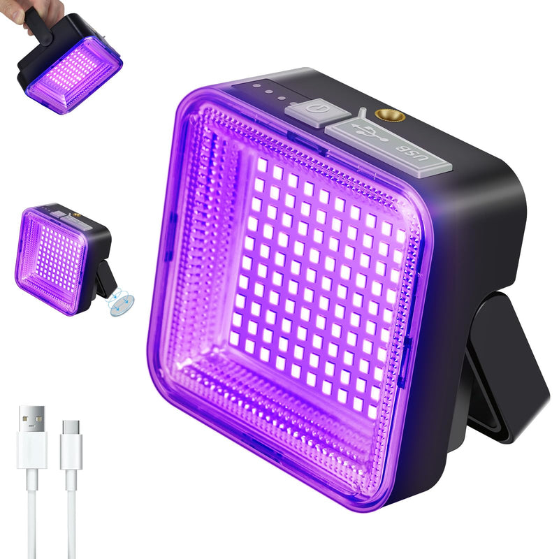 UV Flashlight Black Light 2400 mAh Rechargeable Battery,100 LED 395 nM Ultraviolet Blacklight Pet Urine Detector for Dry Dog/Cat Urine Stains Detection, Bed Bug, Scorpions Finder UV Black Light - BeesActive Australia