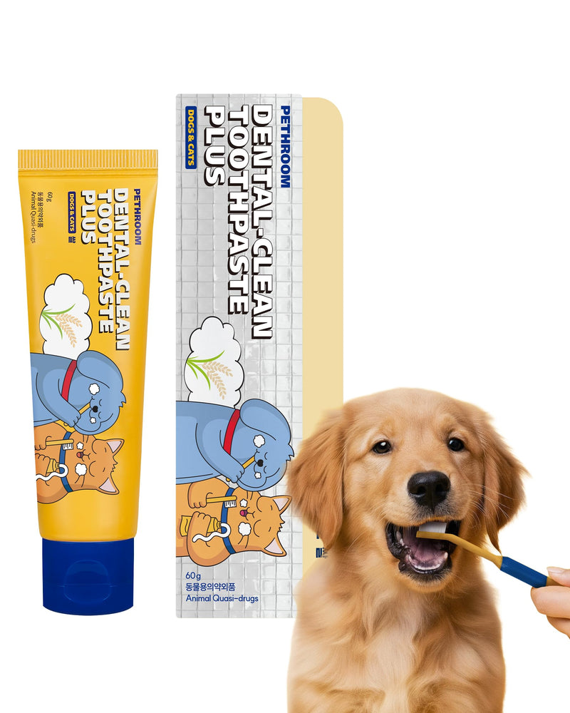 PETHROOM Pet Dental Clean Toothpaste Plus for Dogs & Cats – Pet Friendly Flavor, Enzymatic Toothpaste for Fresh Breath & Plaque Control, Gentle Daily Dental Care, Net Wt 2.1 oz Original