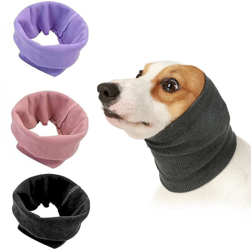 Quiet Ears Covers for Dogs 3pcs,Dog Snoods Ear Covers for Noise,Grooming and Force Drying Miracle Tool for Anxiety Relief & Calming Dogs(Grey+Pink+Purple) (Medium) Medium - BeesActive Australia
