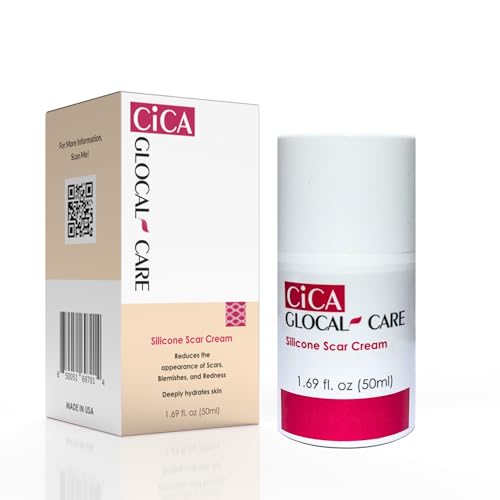 CICA Silicone Scar Cream – Helps with Scar Removal - Surgical, Acne & Trauma Scars, Stretch Mark Cream for New & Old Scars – Medical Grade Silicone with TECA & Hyaluronic Acid