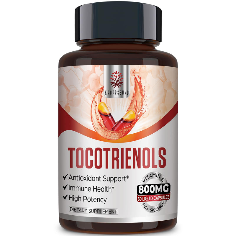 Tocotrienol Supplement Full Spectrum, Cutting-edge Fusion Technology, Tocotrienol Vitamin E-Tocotrienols 800mg,Powerful Antioxidant,Cardiovascular,Highest Absorption Rate - 60 Liquid-Filled Capsules Unflavored 60 Count (Pack of 1) - BeesActive Australia