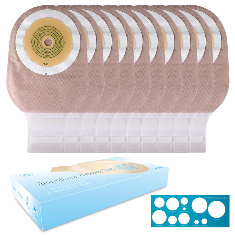 20 PCS Colostomy Bags One Piece Ostomy Bag Ostomy Supplies, Max 60mm Cut to Fit Drainable Pouches with Closure for Ileostomy Colostomy Urostomy Stoma Care 60" Skin (20 Pcs)