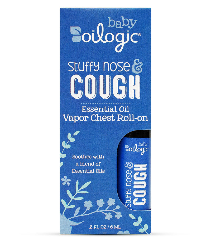 Oilogic Stuffy Nose & Cough Vapor Chest Roll-On Essential Oil for Babies & Toddlers - Gentle Baby Essentials - Pediatrician-Tested & Safe for Babies, 2 Fl Oz