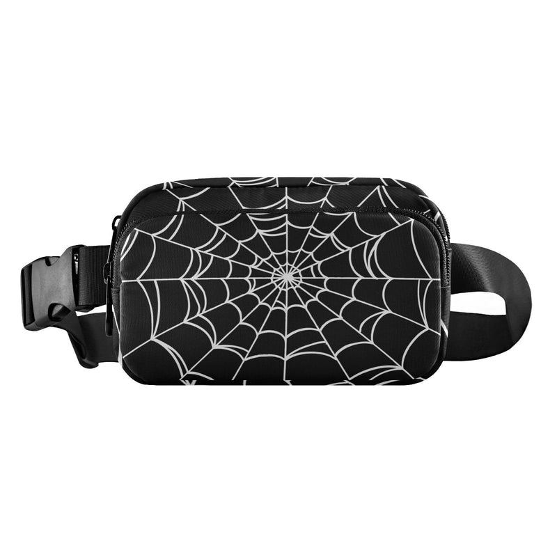 CBBYY Goth Spider Web Fanny Pack for Women Men,Crossbody Waist Bag Pack Adjustable Casual Waist Belt Bag for Travel Running Workout Cycling