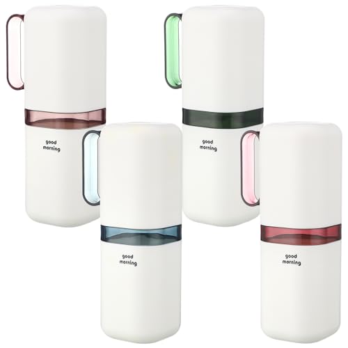 Ziliny 4 Pcs Travel Toothbrush Holder with Cups Toothbrush Toothpaste Case