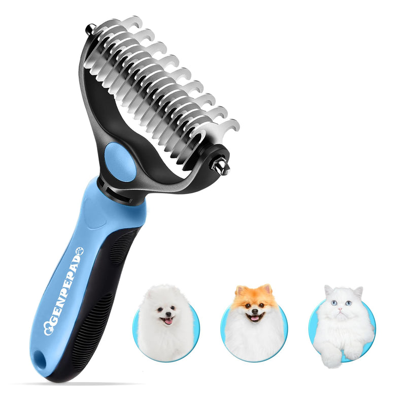 Undercoat Rake for Dogs & Cats, Dematting Comb with Extra Wide Double-Sided Stainless Steel Teeth for Detangling, Deshedding, Brushing, Thinning & Removing Shed Fur, Knots, Mats, and Tangles in Pets - BeesActive Australia