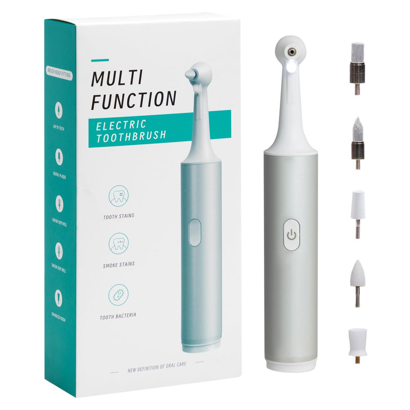 Electric Tooth Polisher for People Dental Calculus Plaque Remover for Animal,5 Replacement Heads,USB Rechargeable,Cleaning Tools