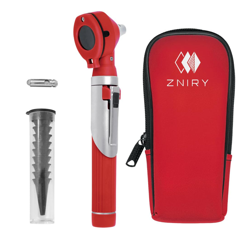 Fiber Optic Mini Otoscope - Ear Scope with Light for Infection Detection, Wax Removal, and at-Home ENT Exams (Red Color) - BeesActive Australia