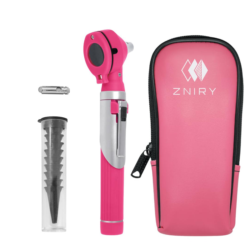 Fiber Optic Mini Otoscope - Ear Scope with Light for Infection Detection, Wax Removal, and At-Home ENT Exams (Pink Color) Reguler - BeesActive Australia