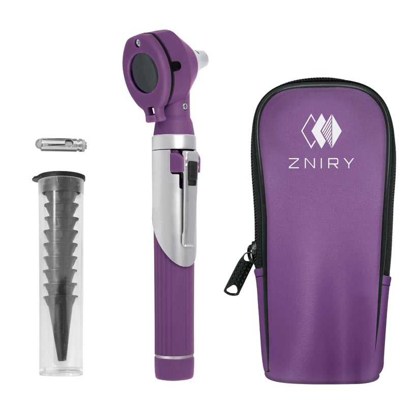 Fiber Optic Mini Otoscope - Ear Scope with Light for Infection Detection, Wax Removal, and at-Home ENT Exams (Purple Color) - BeesActive Australia